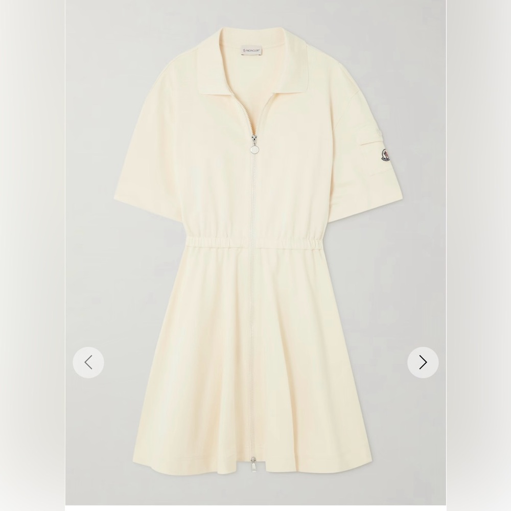 Moncler Cream Short-Sleeve Dress